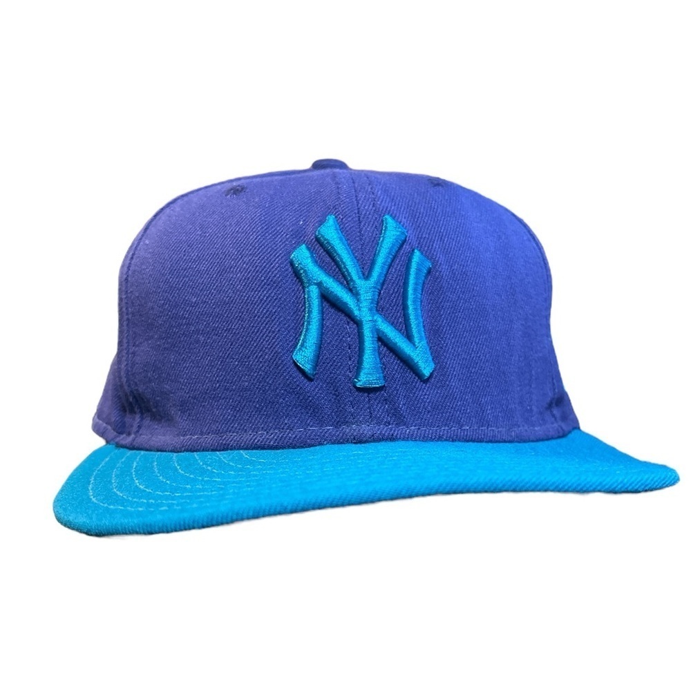 New Era 59FIFTY New York Yankees Fitted Hat 7 1/8 Purple Turquoise MLB Cap